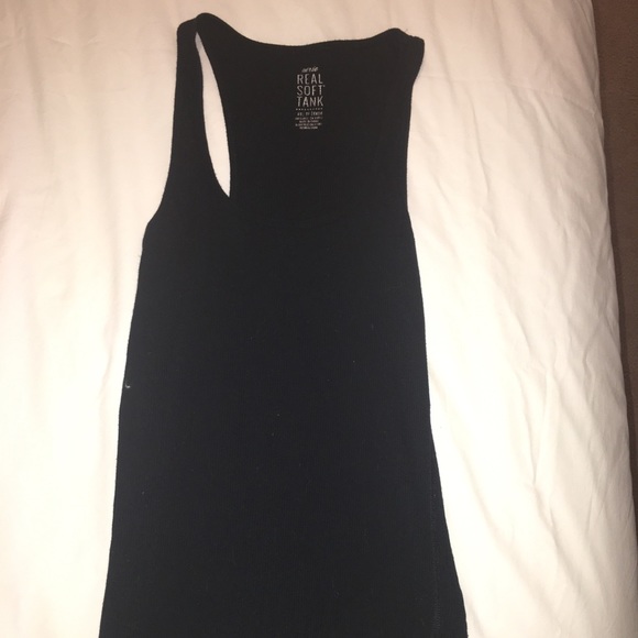 Aerie black ribbed, super soft black tank top. - Picture 2 of 7